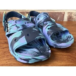 Crocs Sandals Womens Size 10 Multicolor Tie Dye Strappy Comfort‎ Slides Shoes